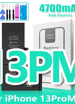 0 Cycle High Capacity Battery For iPhone 11 11Pro 12Pro 12 13 14 13Pro 14Pro Max Mini Phone Bateria + Free Tool Kit