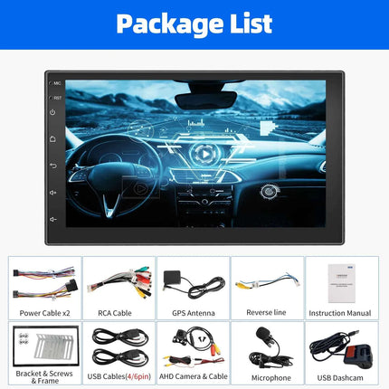 ESSGOO 4+64G Car Stereo Head Unit Radio Wireless CarPlay Android Auto Double 2 DIN 7" IPS Touch Screen GPS SAT NAVI FM DAB+ WIFI