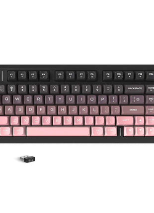 ATTACK SHARK M75 Wireless Membrane Gaming Keyboard with Knob&OLED Display Bluetooth/2.4Ghz Rainbow Backlit Gradient PBT Keycaps
