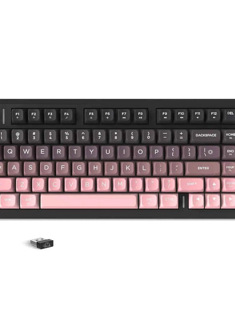 ATTACK SHARK M75 Wireless Membrane Gaming Keyboard with Knob&OLED Display Bluetooth/2.4Ghz Rainbow Backlit Gradient PBT Keycaps