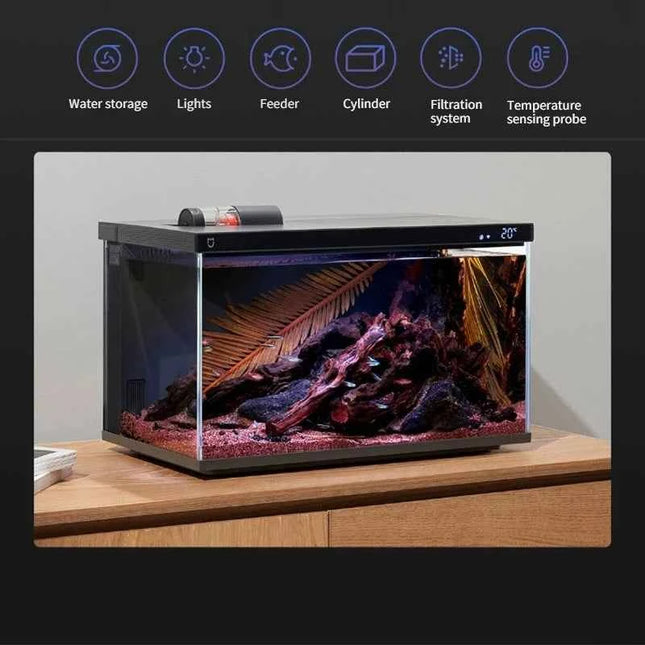 Mijia Smart Fish Tank MYG100 Work with Mijia APP Mobile Controlled Remote Feeding Smart Lighting System Light Aquarium