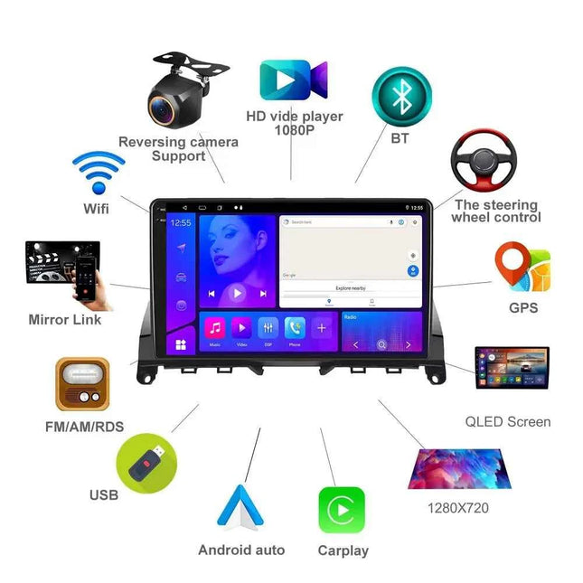 Android 15 For Mercedes Benz C Class 3 C220 C180 W204 S204 2006-2011 Car Auto Carplay Radio Stereo Receiver Multimedia Screen