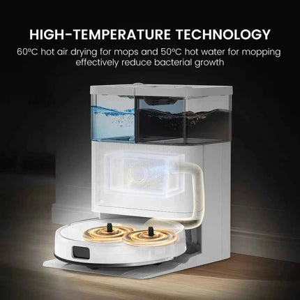 Teendow D63S Ultra Robot Vacuum and Mop, 10KPa Super Suction, Edge Cleaning, Auto Mop Wash & Dry, Self-Emptying 160 Min Runtime