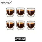 2/4/6Pc Double Wall High Borosilicate Glass Mug Heat Resistant Tea Milk Juice Coffee Water Cup Bar Drinkware Gift Creativity Set