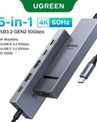 UGREEN USB HUB 4K120Hz DP Type-C to 4K60Hz 2xHDMI SD/TF RJ45 3.5mm USB3.2 Gen2 10Gbps Data for Laptop Dell HP Lenovo Accessories