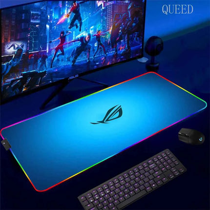 Cartoon Asus Deskmat Mouse Pad Gaming LED Mouse Mat 900x400 Mousemats Table Pads PC Office Desk Mat RGB Keyboard Mats XXL