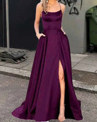 Nuovo per le donne Abito elegante Moda estiva Festa notturna Formale Abito da sera lungo con spalline Abiti da sposa eleganti