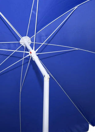 Ombrellone da Spiaggia con Diametro da 240 cm ed 8 Stecche in Fibra Vetro - Ombrello Mare con Sacca Tracolla - BLU