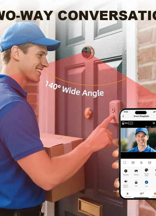 Extractme Telecamera per campanello intelligente Wifi da 4,3 pollici Tuya 1080P Telecamera spioncino per porta Full HD con campanello di rilevamento PIR Видеогла Poi