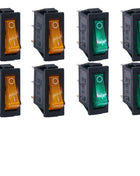 8 Pieces AC 250V/15A, 125V/20A LED Illuminated On/Off SPST 3 Pin 2 Position Mini Boat Rocker Toggle Switch Snap-in for DIY Home