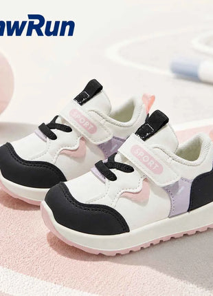 Scarpe sportive in pelle PU per bambini, patchwork, moda, sneakers per bambini, calzature da corsa impermeabili per ragazzi e ragazze