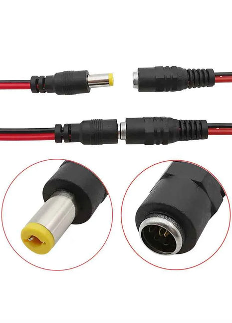 2.1x5.5mm DC maschio femmina cavo di alimentazione Pigtail connettore filo 12V 1A DC connettori barilotto di alimentazione 25CM per telecamera di sicurezza CCTV