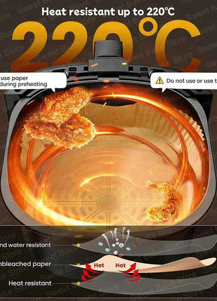 Disposable Baking Accessories for Most AirFryers, Non-Stick Waterproof Oilproof Cooking Paper, Square, for Oven and Air Fryers