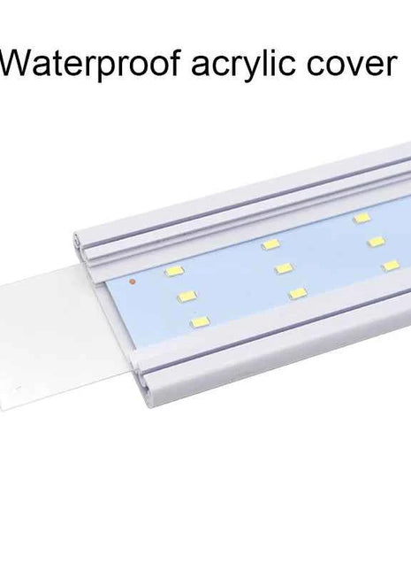 Aquarium LED Light Super Slim Fish Tank Aquatic Plant Grow Lighting Waterproof Bright Clip Lamp Blue LED 18-72cm for Plants 220v