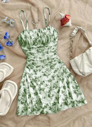 Abito Estivo da Donna 2026, Nuovo Vestito Giovanile con Stampa Floreale e Collo all'Americana, Elegante e alla Moda, Adatto per Tutte le Stagioni, Abito per Bambini