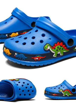 Zoccoli per Bambini, Scarpe da Giardino, Sandali Piatti da Spiaggia per Bambini e Bambine con Unicorno e Dinosauro, Ciabatte Antiscivolo Estive con Fori