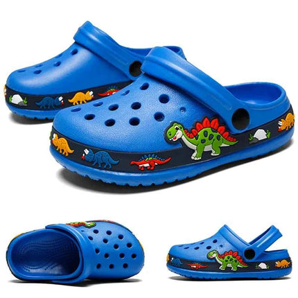 Zoccoli per Bambini, Scarpe da Giardino, Sandali Piatti da Spiaggia per Bambini e Bambine con Unicorno e Dinosauro, Ciabatte Antiscivolo Estive con Fori
