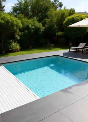 Copertura Automatica per Piscina Completamente Chiusa, Impermeabile, Retrattile, Isolata, con Lamelle, Protezione per Piscina Esterna