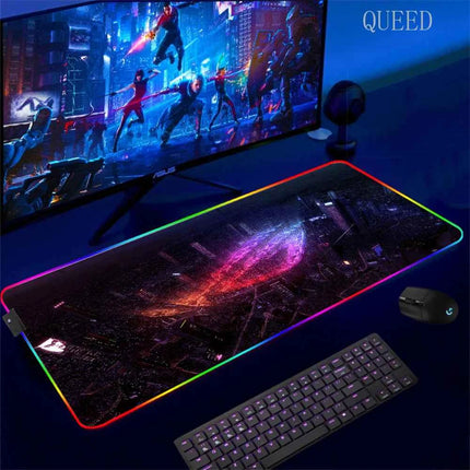 Cartoon Asus Deskmat Mouse Pad Gaming LED Mouse Mat 900x400 Mousemats Table Pads PC Office Desk Mat RGB Keyboard Mats XXL