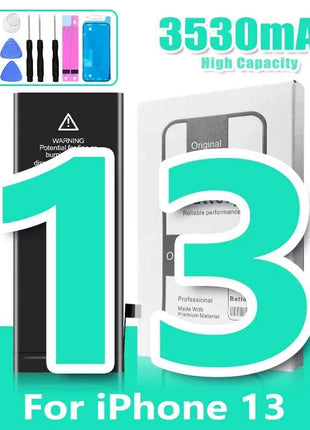 0 Cycle High Capacity Battery For iPhone 11 11Pro 12Pro 12 13 14 13Pro 14Pro Max Mini Phone Bateria + Free Tool Kit