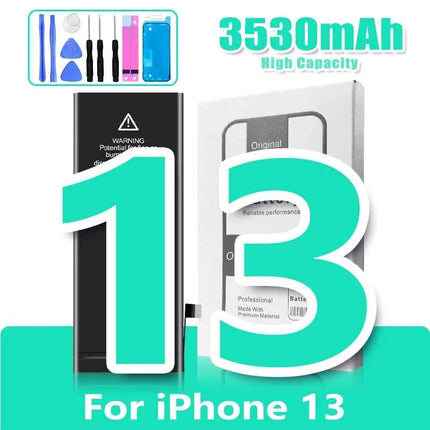 0 Cycle High Capacity Battery For iPhone 11 11Pro 12Pro 12 13 14 13Pro 14Pro Max Mini Phone Bateria + Free Tool Kit