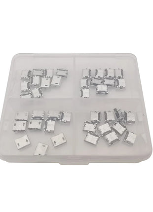 10 Pieces Micro USB 5 Pin Connector, SMD SMT Charging Port for Android Phones, Data and Charging Socket, DIY Repair Adapter