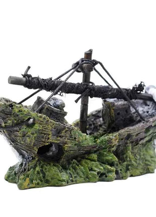 Resin Aquarium Ornament Wreck Sunk Ship Landscape Sailing Boat Cave Fish Playing Toys Fish Tank Decoration Aquarium Accessories