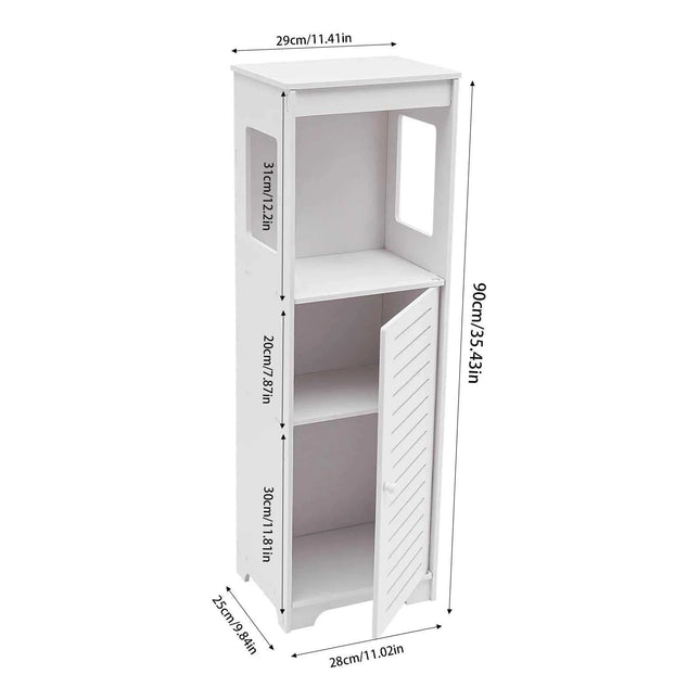 Bathroom Storage Cabinet White PVC Cupboard Shelf 28*25*90cm Tissue Storage Rack Organizer Bathroom Toilet Furniture