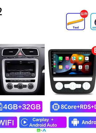 Android 16 For VW Volkswagen Scirocco 3 III Mk3 2008-2014 9 inch 8 Core WIFI Bluetooth Auto Navigation System Radio Multimedia