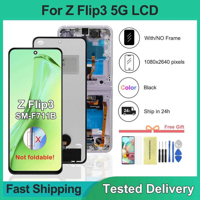 Per Samsung Z Flip 3 F926/F9260 Display LCD di qualità TFT Touch Screen con telaio Digitizer Assembly compatibile con Z Flip3
