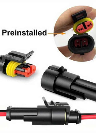 Set di connettori per cavi elettrici impermeabili sigillati a 2 pin con cavo automatico