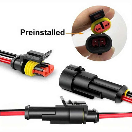 Set di connettori per cavi elettrici impermeabili sigillati a 2 pin con cavo automatico
