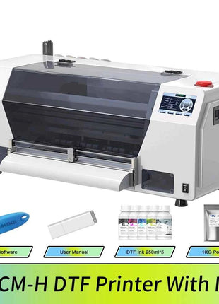 A3 Plus XP600 DTF Printer,Direct to Film,2X-Speed Compared to L1800,5" LED Multi-Function Display,Film Cutter,For Small Business