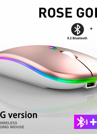 Mouse Wireless RGB Bluetooth 5.2 Ricaricabile - Gaming e Ufficio