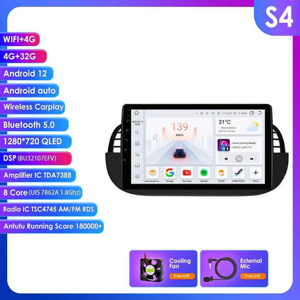 4G 8Core Android Car radio GPS Stereo For Fiat 500 2007-2014 Multimedia Video player 2DIN Autoradio DSP Carplay 7862 Head Unit