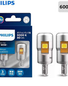 Philips LED T10 W5W Ultinon Pro6000 6800K 6000K Style White 80W Super Bright Signal Interior Light Door Readling Lamps 11961, 2x