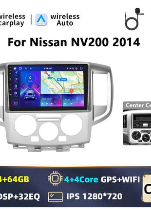Podofo 9INCH AI Voice Android  2din Car Radio for NV200 NV 200 2009-2014 CarPlay Car Stereo Android Auto 4G GPS Navigation WiFi