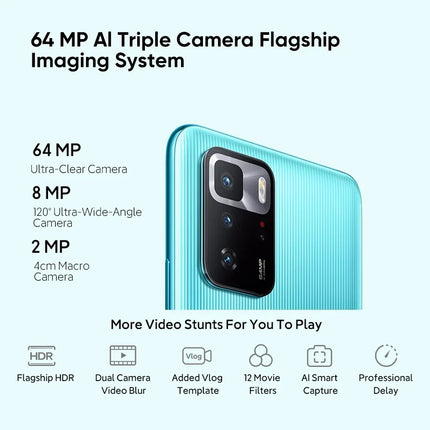 Smartphone 5G Xiaomi Redmi Note 10 Pro Global ROM Dimensity 1100 Octa Core 120Hz 6.6" FHD + Display 64MP 128GB/256GB 5000mAh NFC