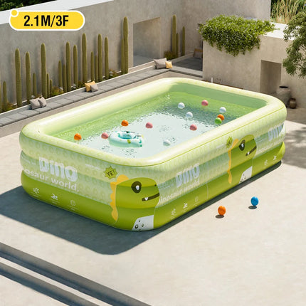 Piscina Gonfiabile 1.5-2.6M per Bambini e Adulti, Grande Piscina Familiare in PVC per Feste, Giocattoli da Esterno per Bambini, Piscina Estiva Rinforzata