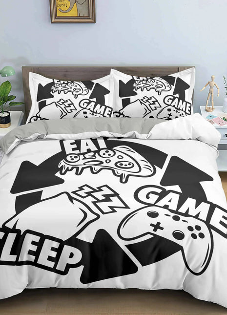 Gamepad Polyester Duvet Cover Set Colourful Button King Play Gamer Bedding Set Kids Teens Man Video Game for Child
