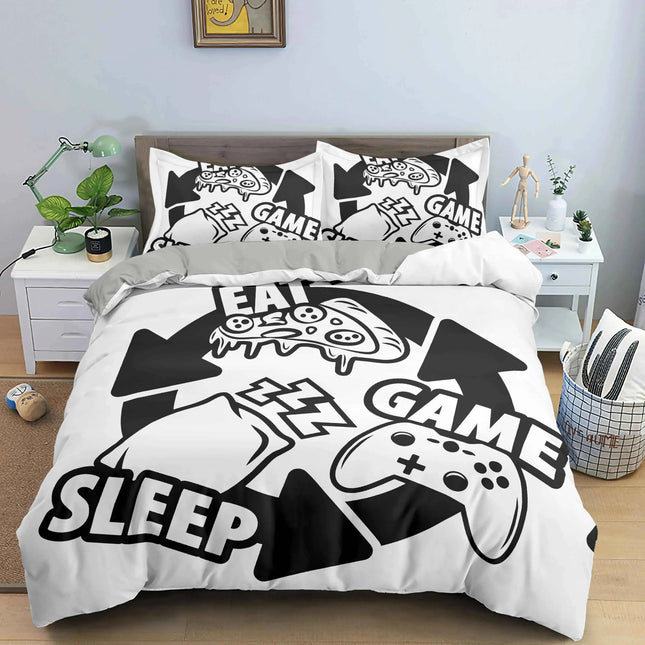 Gamepad Polyester Duvet Cover Set Colourful Button King Play Gamer Bedding Set Kids Teens Man Video Game for Child