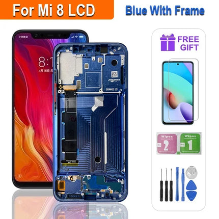 6.21 ''Super AMOLED LCD Per Xiaomi Mi 8 LCD M1803E1A Display Touch Screen Digitizer Assembly Parti di Ricambio Per Mi 8 Schermo