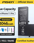 PISEN Phone Battery For iPhone 11 12 13 14 15 Mini Pro Max Plus SE2 SE3 Matches Original Capacity 0 Cycles Battery Replacement