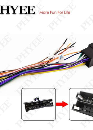 Adattatore per cablaggio da 20 pin a ISO Spina 20P Cavo ISO Cablaggio Cavi accessori universali per autoradio con schermo retrattile DIN