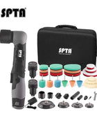 Mini lucidatrice per auto senza fili SPTA LD104, set di lucidatrice per dettagli auto mini RO/DA con batteria al litio da 2 pezzi da 2,0 Ah