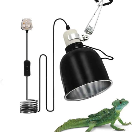 Reptile Heat Lamp Holder with Clip 5.5 inch Dome Heat Bulb Fixture Adjustable Terrarium Heat Lamps Holder Reptile Light Fixture