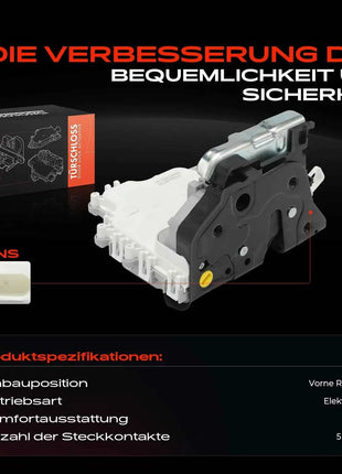 Frankberg 1x Serratura Porta Anteriore Destra per Audi A1 A4 Allroad Avant A5 Cabriolet Sportback A6 A7 A8 Q3 Q5 Q7 Porsche 8J1837016D