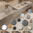 Seamless Stone Vanity Set, One-Piece Basin Bathroom Cabinet , SingleDouble Sink, Stain Resistant & Durable, Customizable