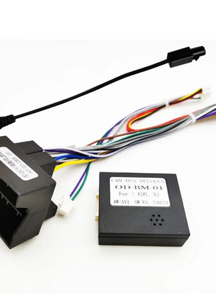 Adattatore per cablaggio Quadlock Decodificatore CAN Bus Spina a 16 pin Connettore Quad Lock Cavo di cablaggio per unità principale Android per BMW 3 E90 X1 E84