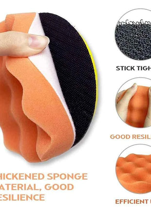 Kit di Spugne per Lucidatura Auto, Set di Tamponi in Schiuma per Lucidatrice, Tamponi per Cera per Auto e Moto, Rimuove i Graffi